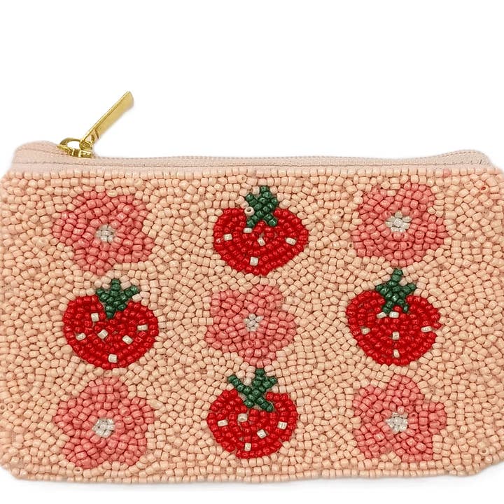 Ladies Berries Themed Fully Beaded Coin Purse for wholesale by Nima Accessories Inc