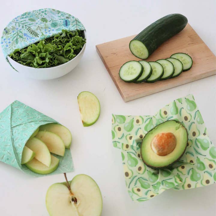 NATURE BEE - Wholesale Food Storage Wrap/Bag - Beeswax Wrap Variety Set - Green4