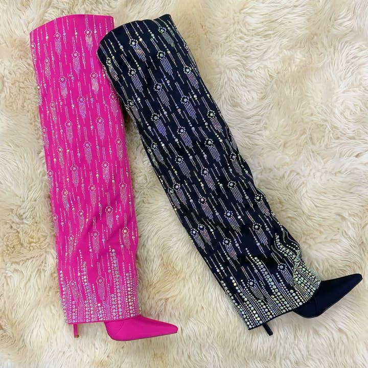 Pazzle - Wholesale Booties - Women's - CHALLENGE-101 Women's Rhinestone Heel Boot 4