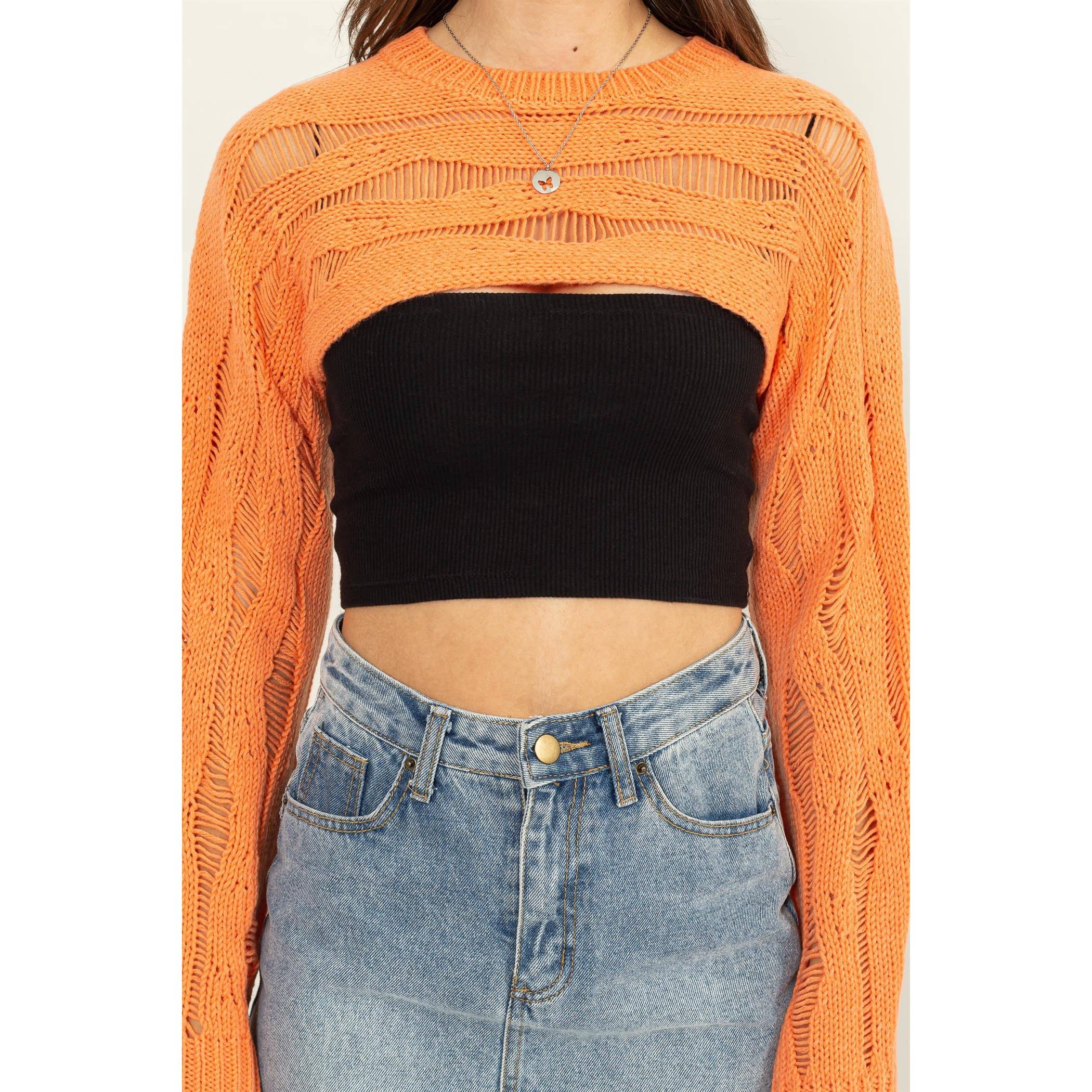 HYFVE - Wholesale Knit Sweater - Women's - Open Knit Shrug Sweater24