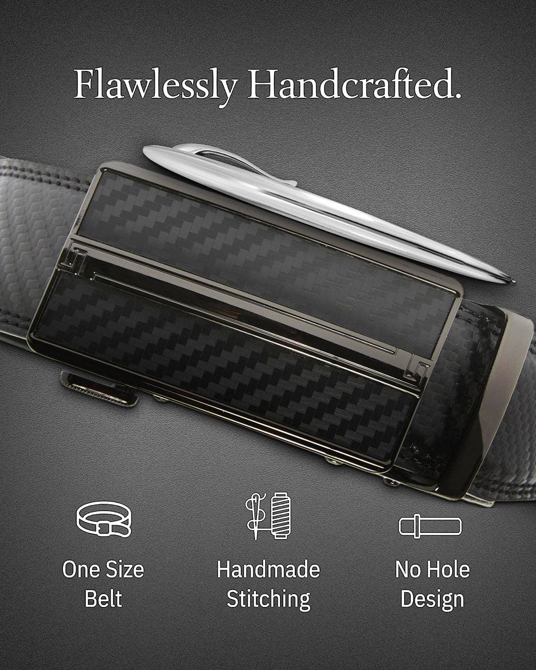 Access Denied Accessories - Venta al por mayor Cinturón - Hombre - Cinturones de Cuero con Trinquete para Hombre con Hebilla Deslizante Automática13