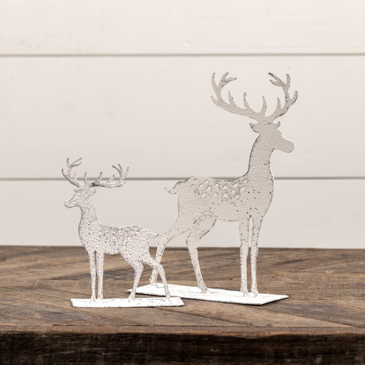 Ragon House - Wholesale Christmas Decoration - WHITE METAL DEER1