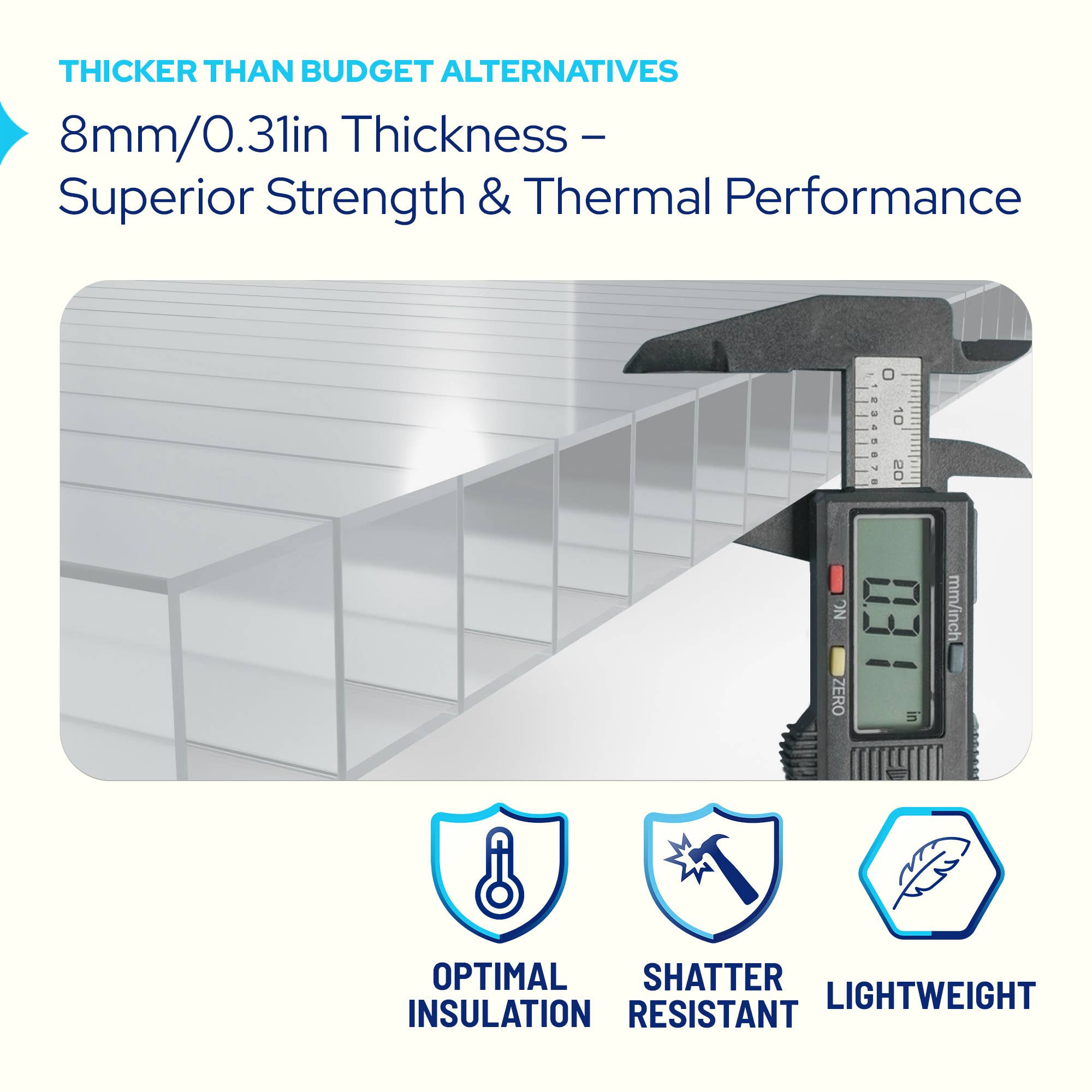 KastLite – wholesale Garden tool – KastLite 8MM Clear Twin Wall Polycarbonate Greenhouse Panels1