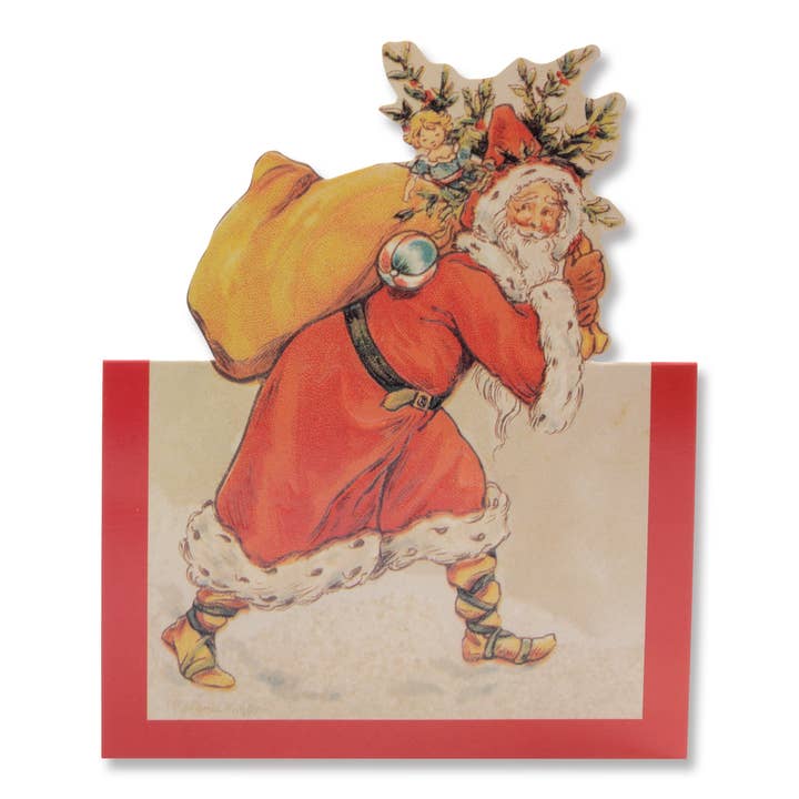 Father Christmas And Tree Nostalgic Christmas Card for wholesale by Alison Gardiner US