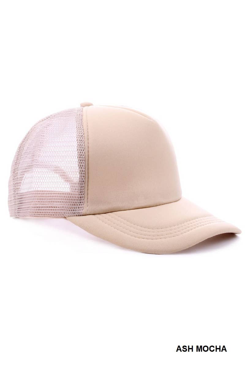 42POPS - Vente Casquette de camionneur – femme - Casquette trucker classique à filet arrière uni SI-2682716