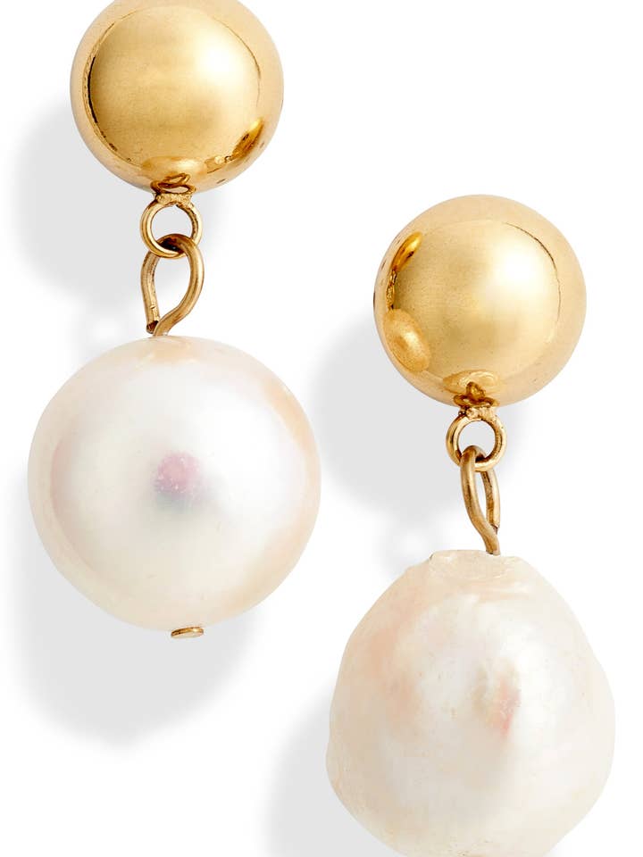 Freshwater Pearl Organic Drop Earrings for wholesale by Knotty Accessories