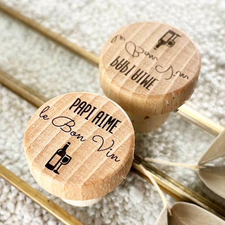 Rolha de Vinho Reutilizável 'Grandpa Gosta de Bom Vinho' por atacado de LE COMPTOIR DE LOULOU