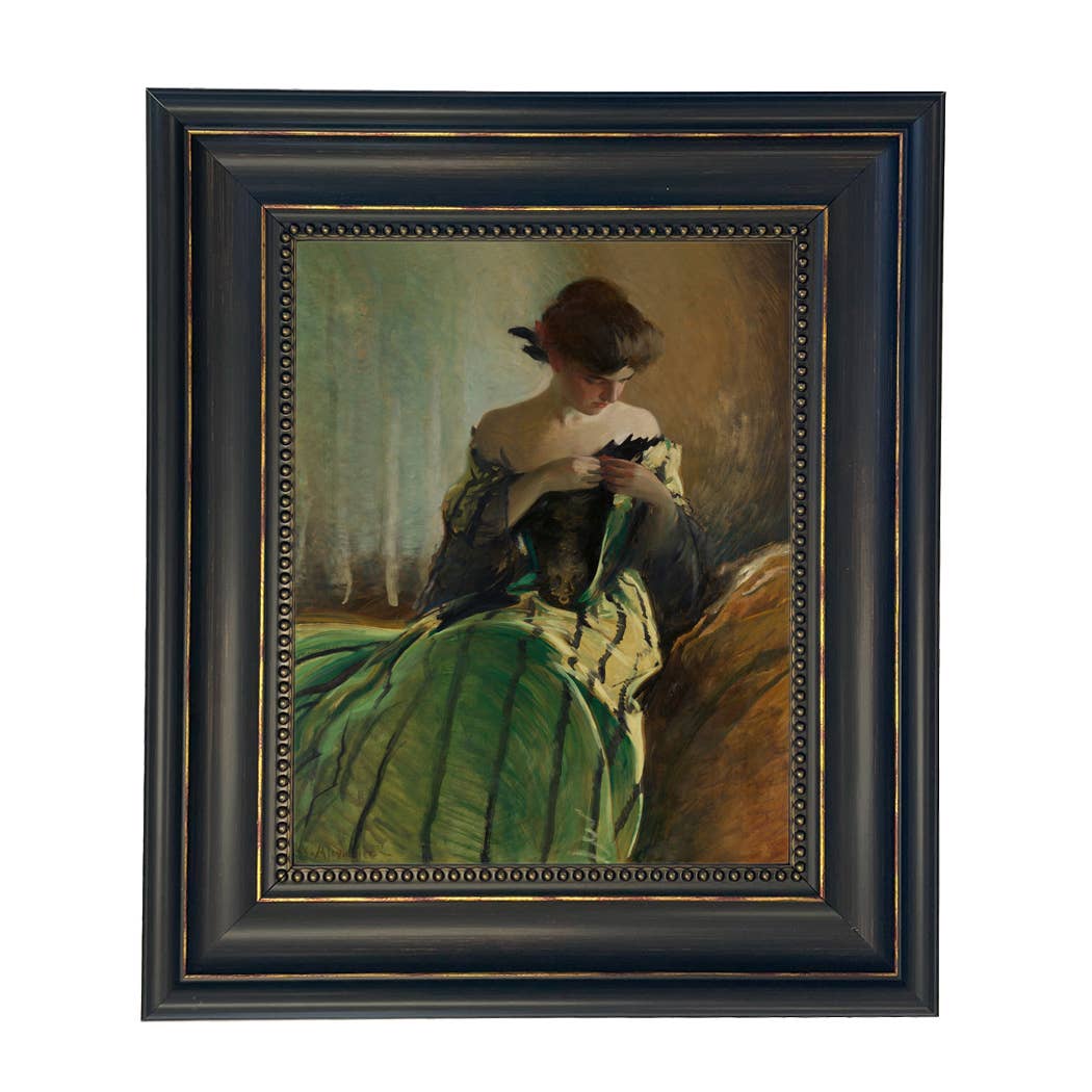 Madison Bay Co. - Historical Home Decor Reproductions - Vendita all'ingrosso Stampa artistica - Stampa su Tela Vintage di Donna in Abito Nero e Verde16