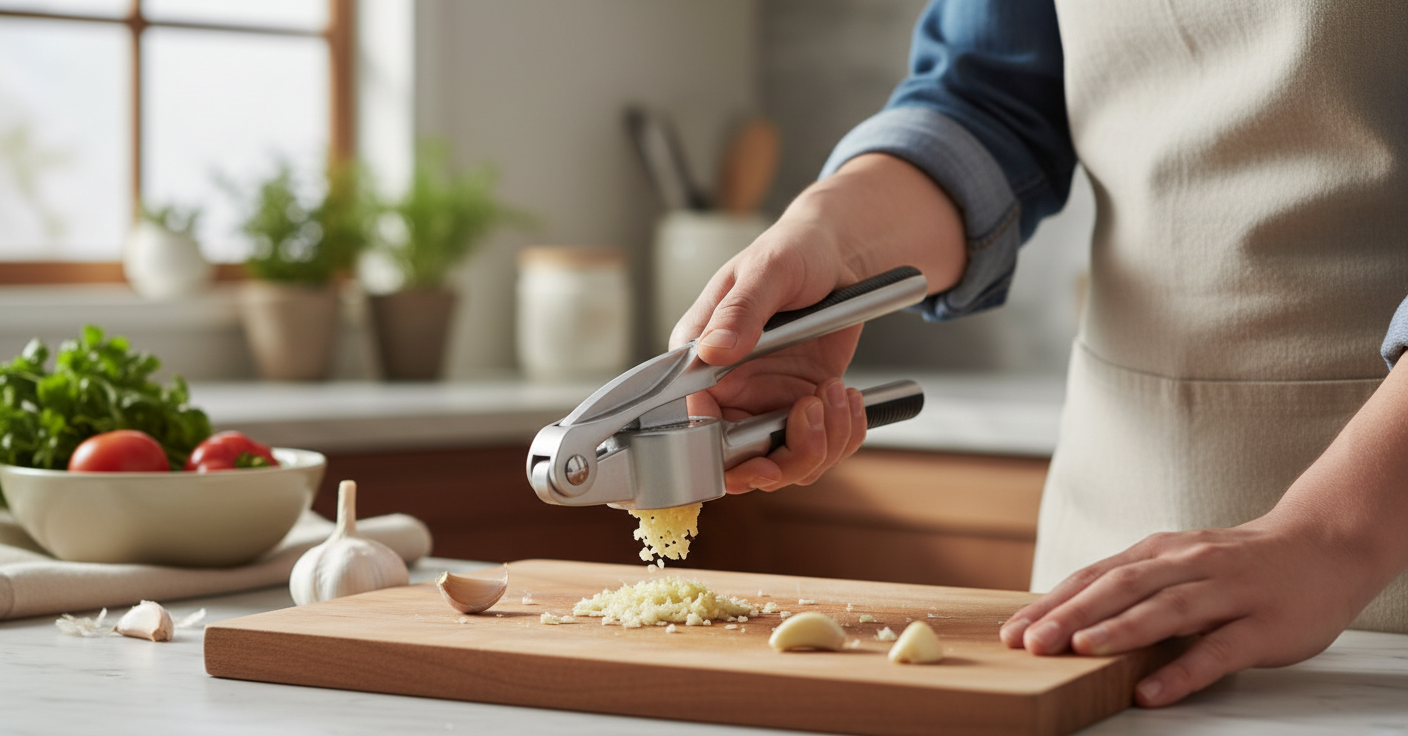 Kadra Kitchenware - Wholesale Kitchen Tool/Gadget - Luciano - Gourmet, Deluxe Garlic Press And Mincer, SS1