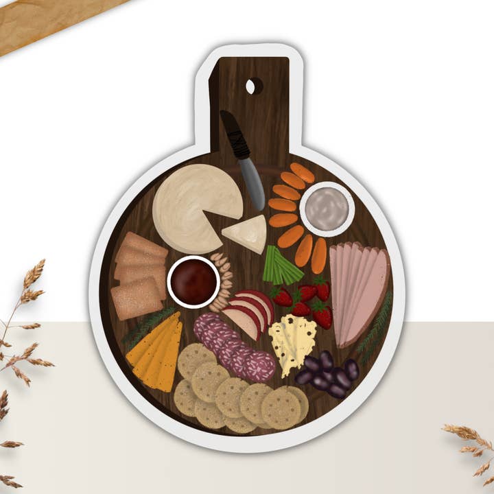 AUTOCOLLANT VINYLE ET PAPIER RÉSISTANT AUX INTEMPÉRIES POUR PLANCHE À FROMAGE CHARCUTERIE pour la vente par Drifting Souls Paper Co.