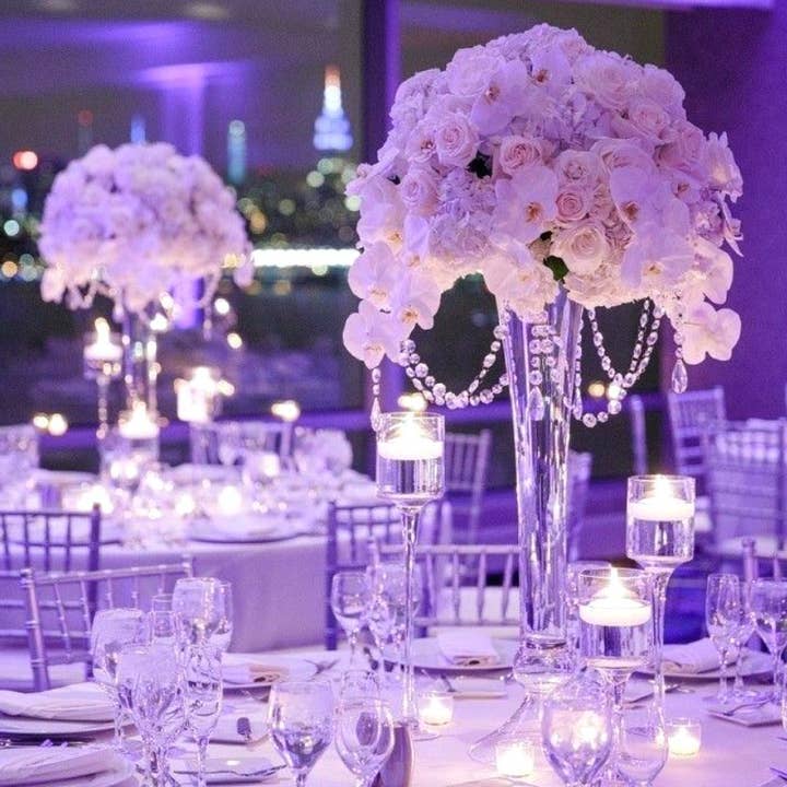 Elan Bazaar - Wholesale Vase - 24" Tall Glass Vases Clear Flared Trumpet Centerpieces