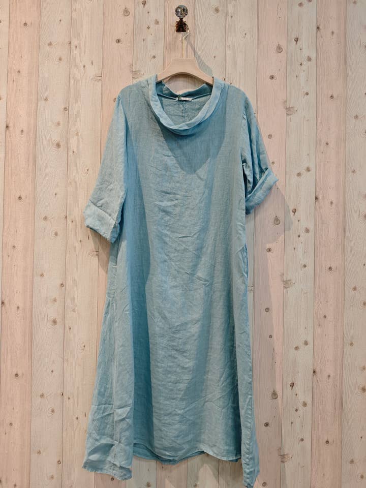 Linen & More – Vestido - Mulher por atacado – REF 25812 VESTIDO COMPRIDO DECOTE BARCO LINHO 100%7