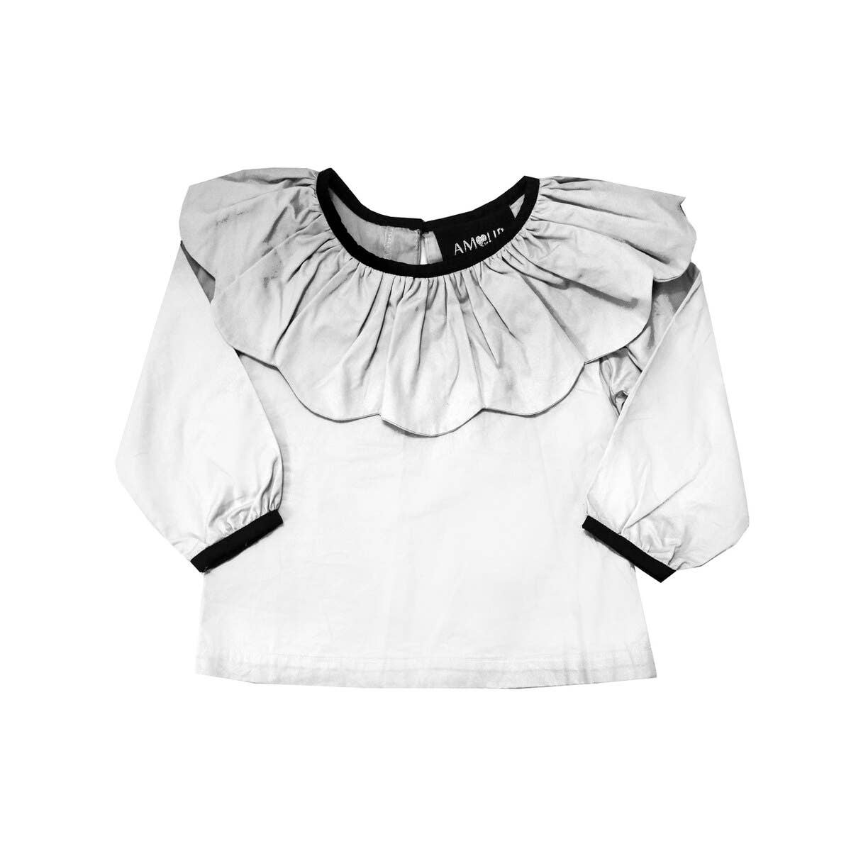 Amour Bows - Wholesale Blouse - Women's - Joker Ruffle Shirt - White0