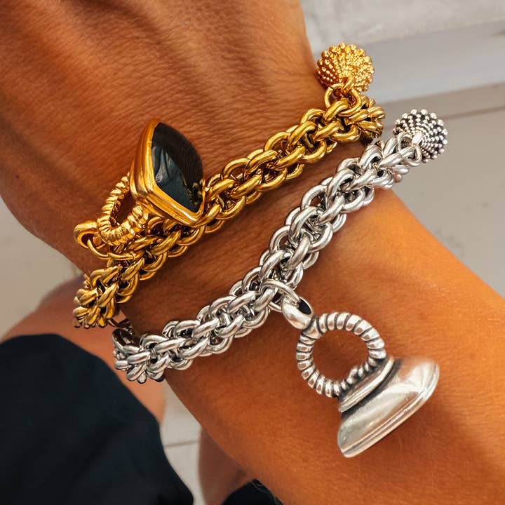 Vintage Charms Chunky Bracelet in silver and gold and other Purchase Wholesale speenclip hout. Free Returns & Net 60 Terms on Faire trending on Faire.