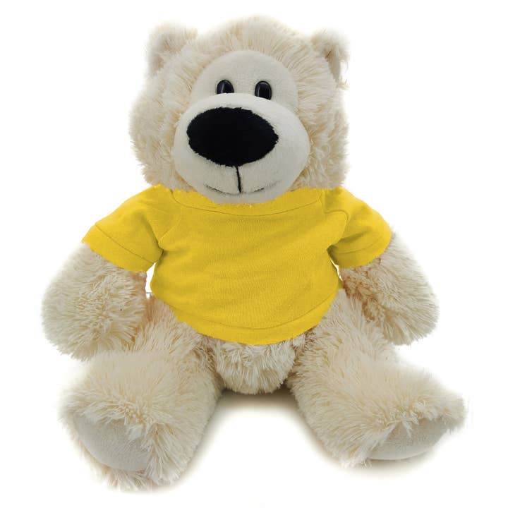 11" Cream Plush Bear in Custom T-shirts | Customizable Plush for wholesale on Faire12