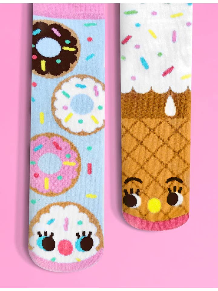 Pals Socks - Wholesale Socks - Unisex - Donut & Ice Cream Mismatched Adult Socks