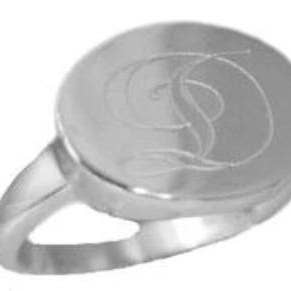 Bague ovale horizontale à graver en argent sterling pour la vente par Atlanta Jewelers Supply