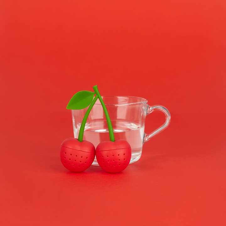 Balvi - Wholesale Tea Strainer/Infuser - Cherry red double tea infuser silicone10