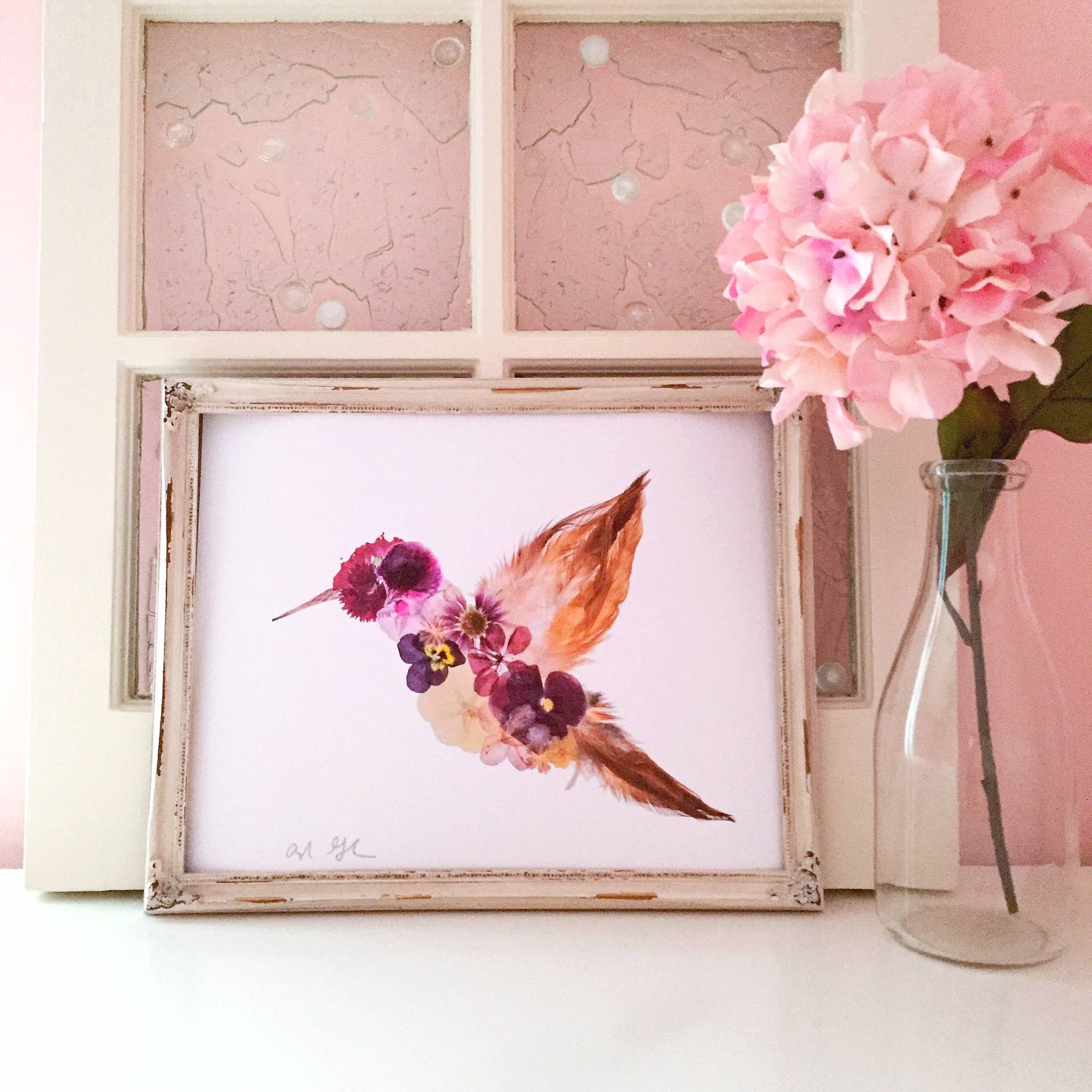 Oxeye Floral Co. - Wholesale Art Print - Hummingbird Print | Pressed Flower Art2