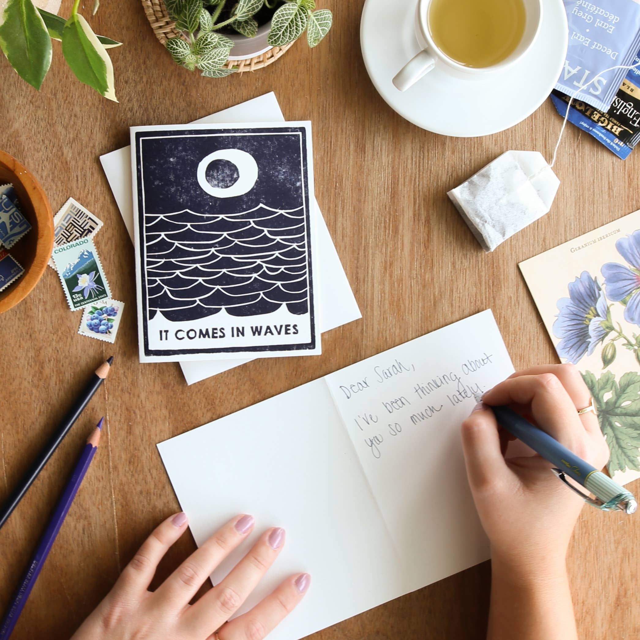 Heartell Press - Wholesale Sympathy Card - Comes In Waves Sympathy Card - Navy3