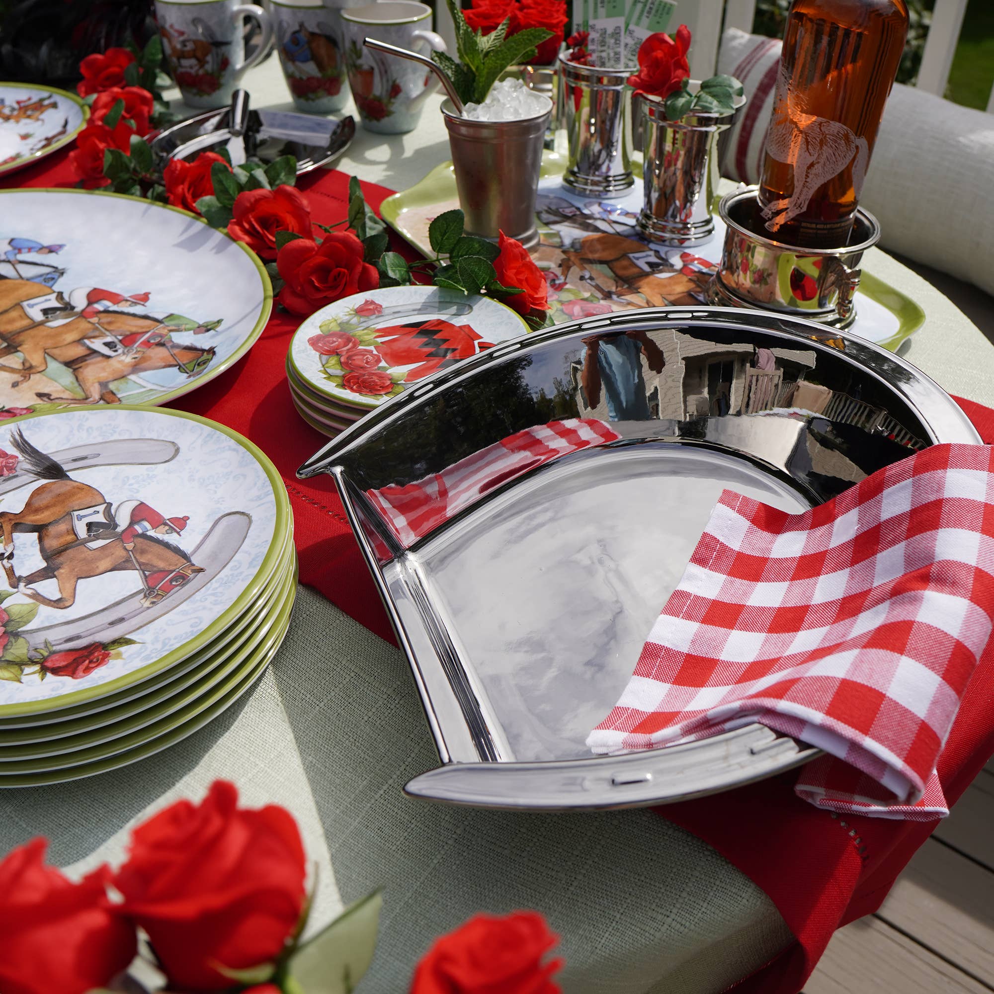 Certified International - Wholesale Serve Bowl - Day at the Races Silver Plated 3-D Horseshoe Serving Bowl0