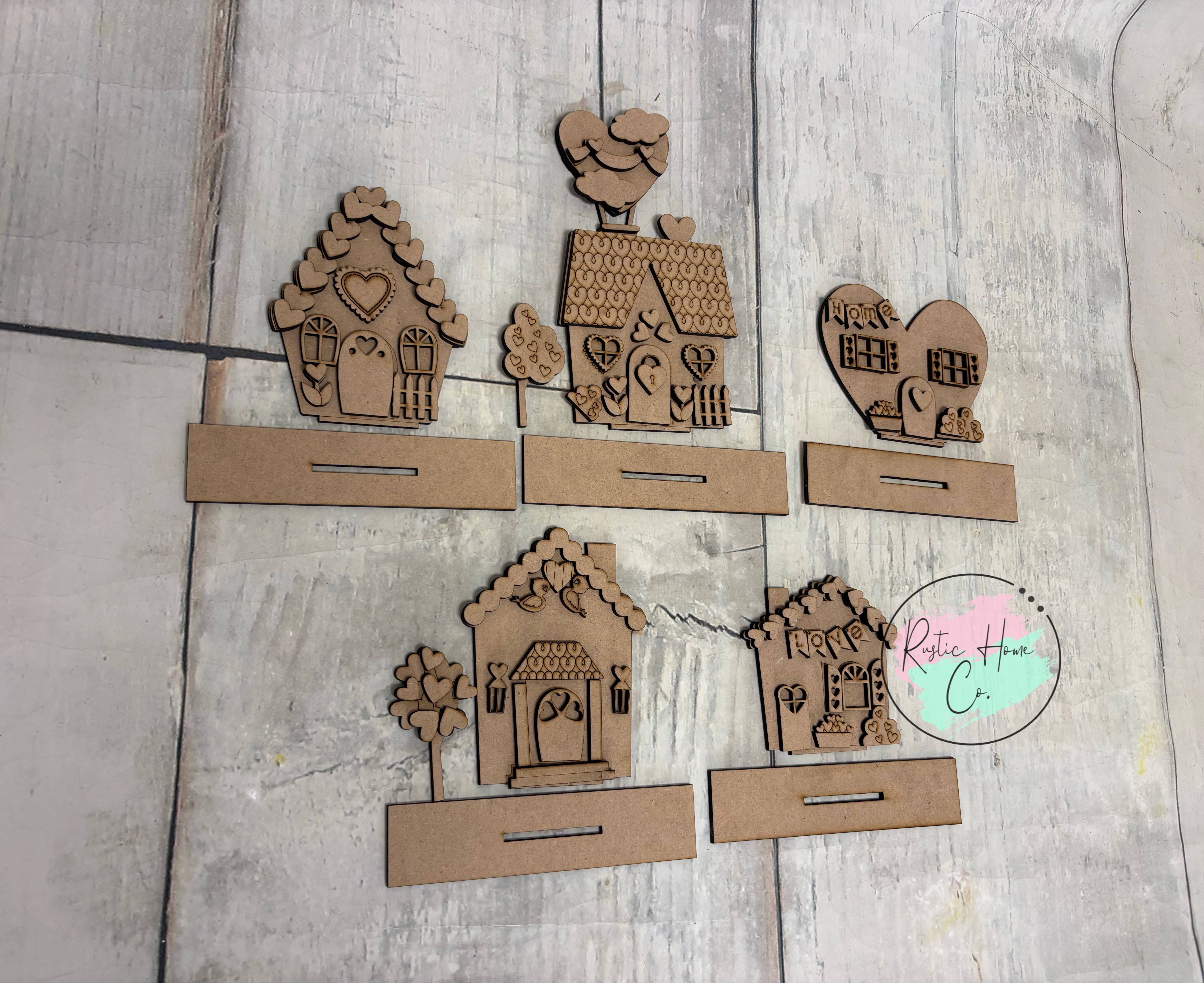 Rustic Home Co LLC – Engroshandel DIY-hobbysæt – Valentine-huse gør-det-selv håndværkssæt8