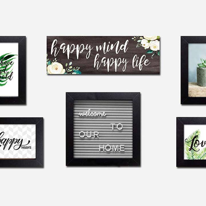 PHOTO FRAME SET 4 PCS.+1 PLAQUE+1 PICTURE for wholesale by Aktual / Dekora Import S.A