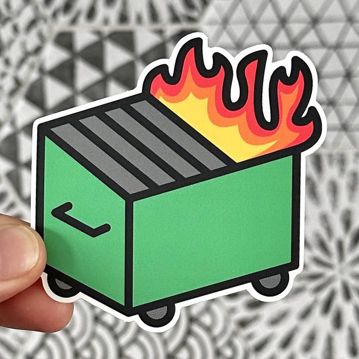 Dumpster Fire Sticker for wholesale by KP General Store