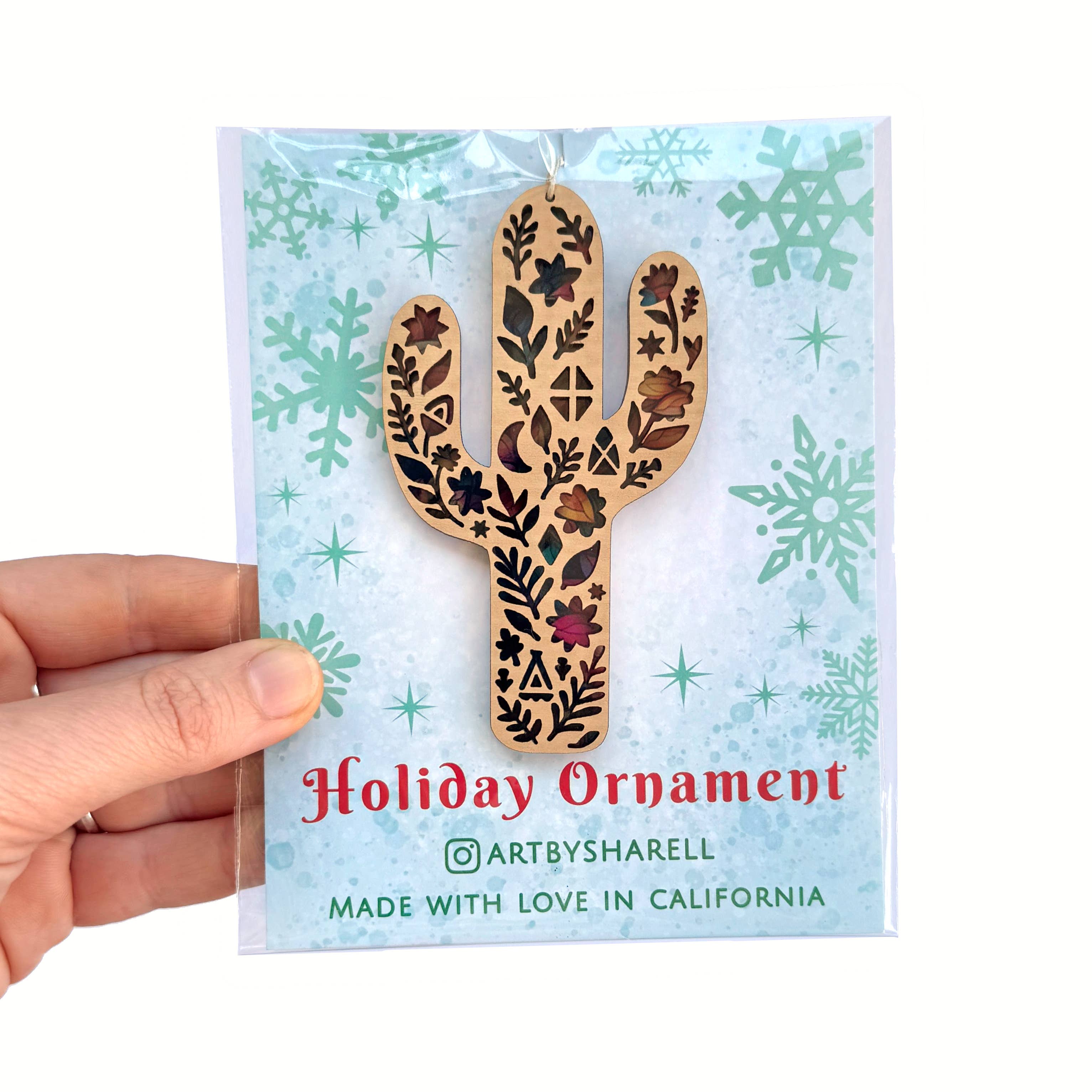 Art by Sharell - Wholesale Ornament - Cactus Ornament, Southwest Desert Lover Saguaro Ornament1