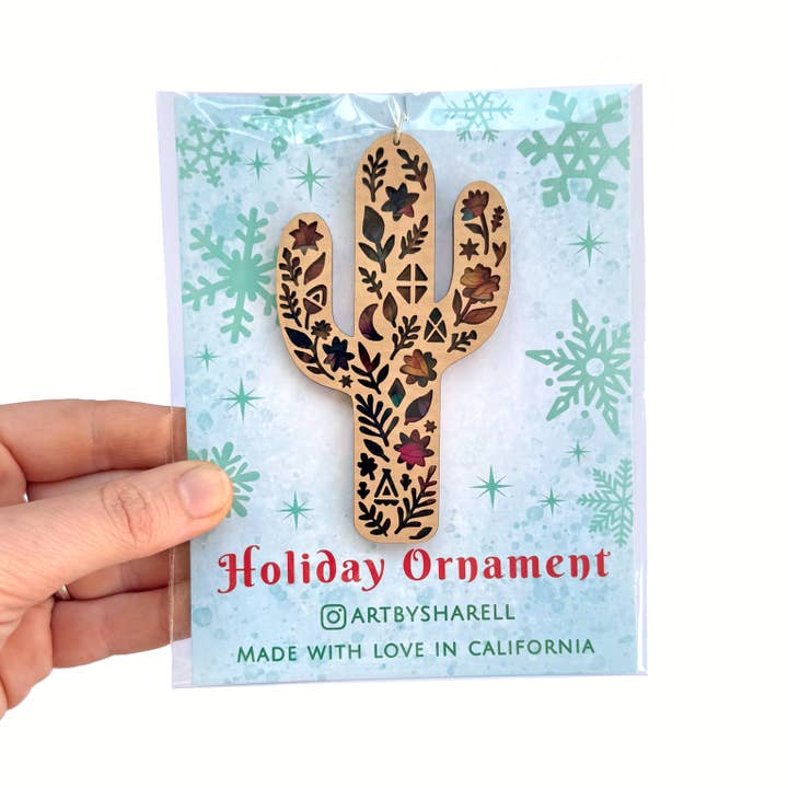 Art by Sharell - Wholesale Ornament - Cactus Ornament, Southwest Desert Lover Saguaro Ornament1