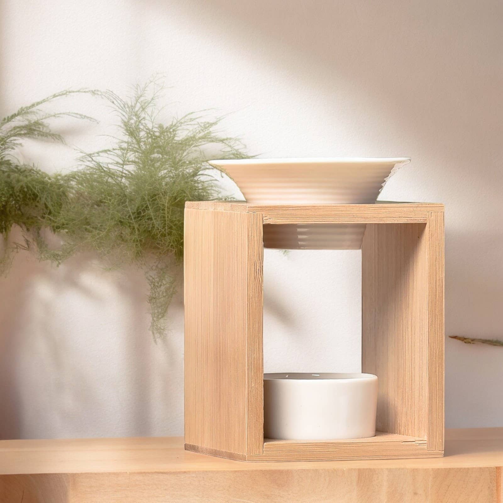 Zen'Arôme - Vendita all'ingrosso Scaldaolio - Bruciatore di profumo Arina in bambù e ceramica per cera profumata5