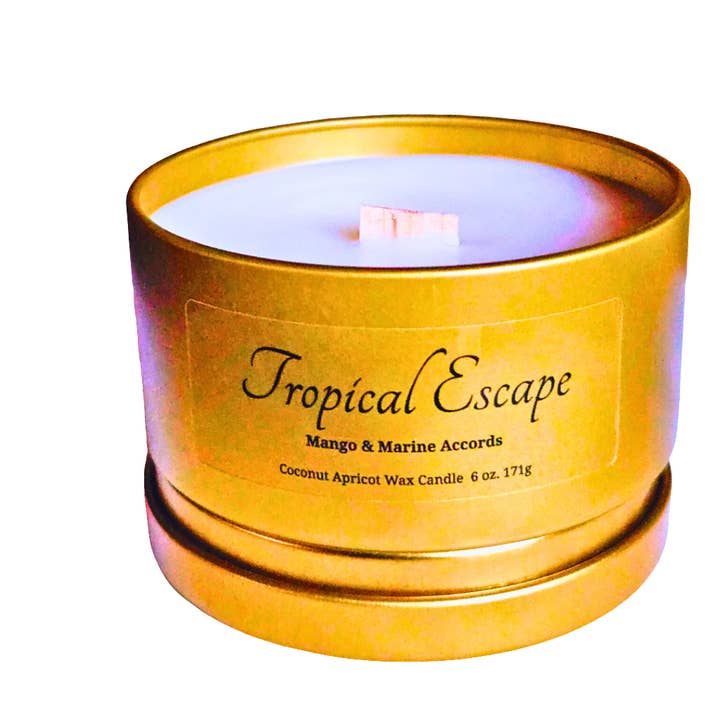BOUGIE EN CIRE DE COCO ET ABRICOT TROPICAL ESCAPE pour la vente par Sensuous Aromas LLC