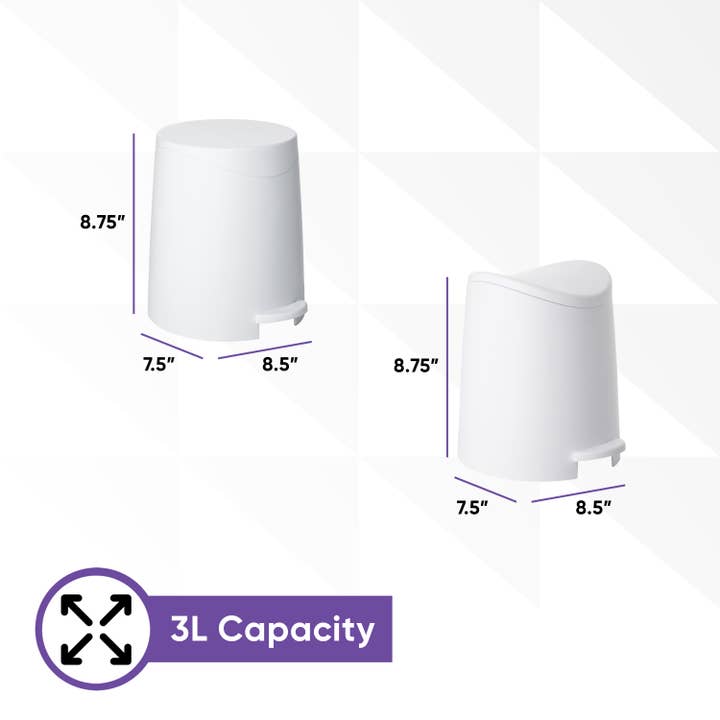 Superio Brand - Wholesale Trashcan/Trash Bin - Modern Design 3-Liter Trash Can, Step On-CS10