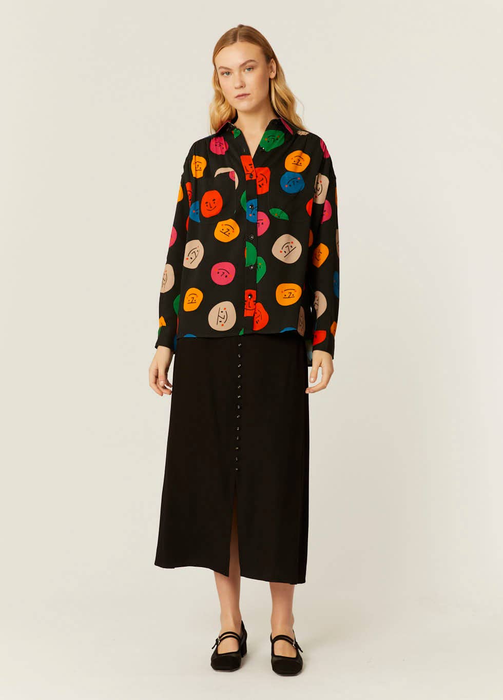 Pepaloves - Wholesale Button Down Shirt - Women's - CAMISA OVERSIZE FACES4