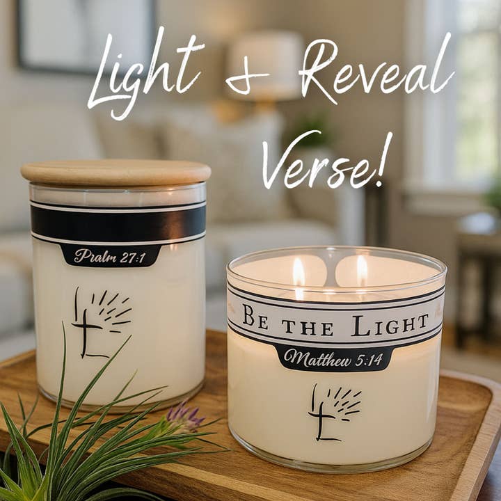 Lord's Light Candle - Wholesale Jar/Filled Candle - Christian Soy Candle 8oz - Light & Reveal Hidden Bible Verse5