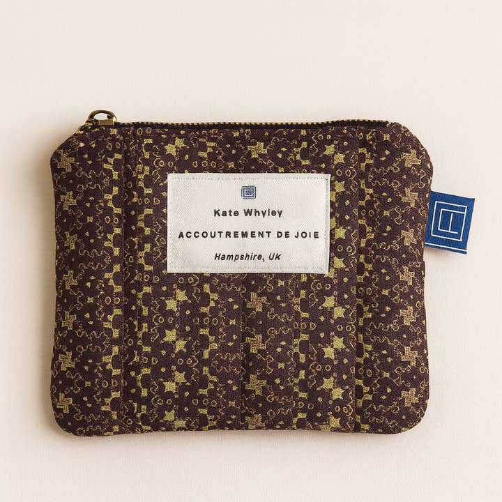 Classic dark Victoriana print design accessories pouch 3 sizes for wholesale by Kate Whyley