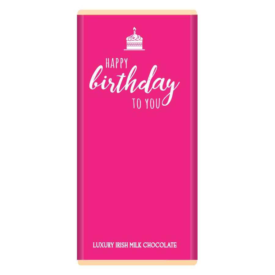 Sweet Living Kilkenny - Wholesale Chocolate Bar - Happy Birthday to you (cerise pink)2