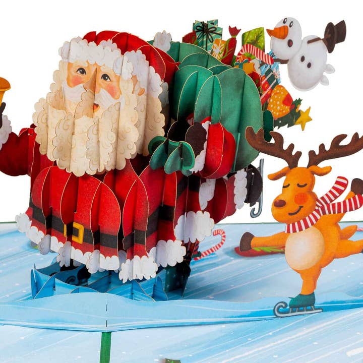 Cartão Pop-Up do Pai Natal e Amigos por atacado de Paper Love