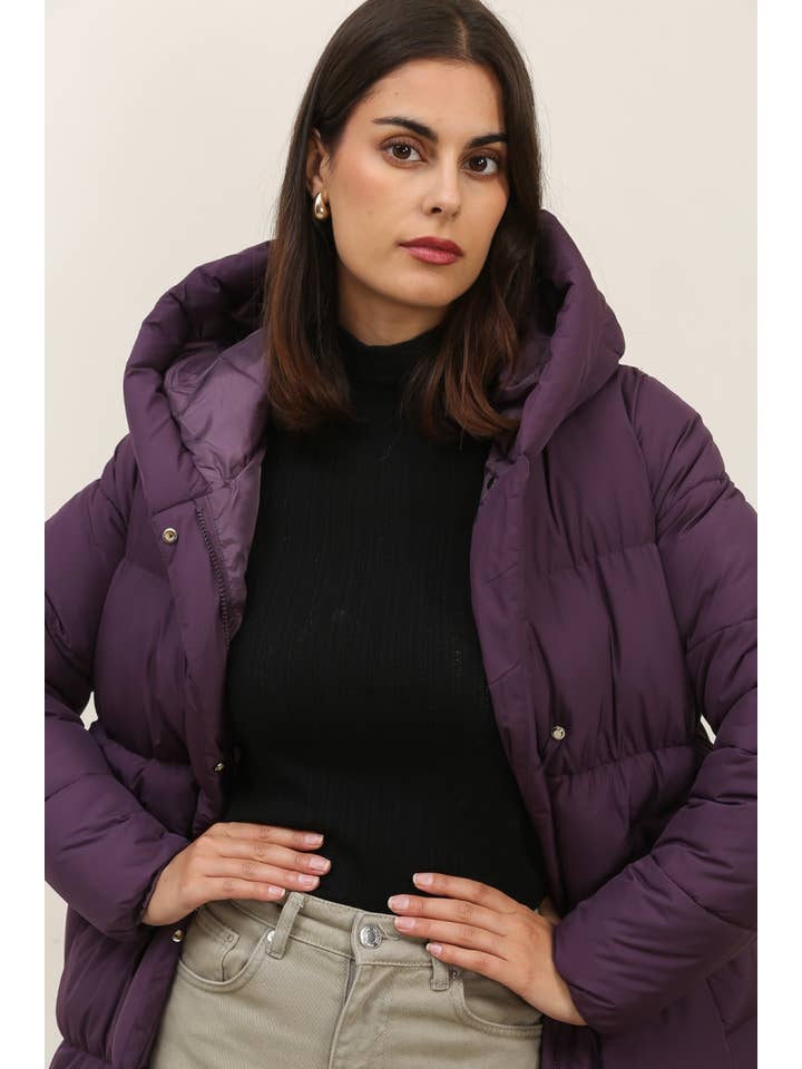 Attrait Paris - Venta al por mayor Plumífero - Mujer - Abrigo acolchado largo con capucha20