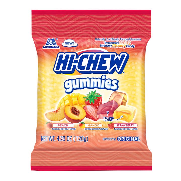 Hi-Chew Sour Fruit Gummies Peg Bag 4.23 oz 9ct Tray for wholesale by Long Island Candy Factory