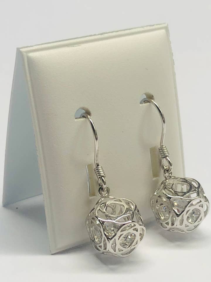 Pendientes de Aro en Forma de Media Luna Plata de Ley 925 Rodio para venta al por mayor de DEMARCA