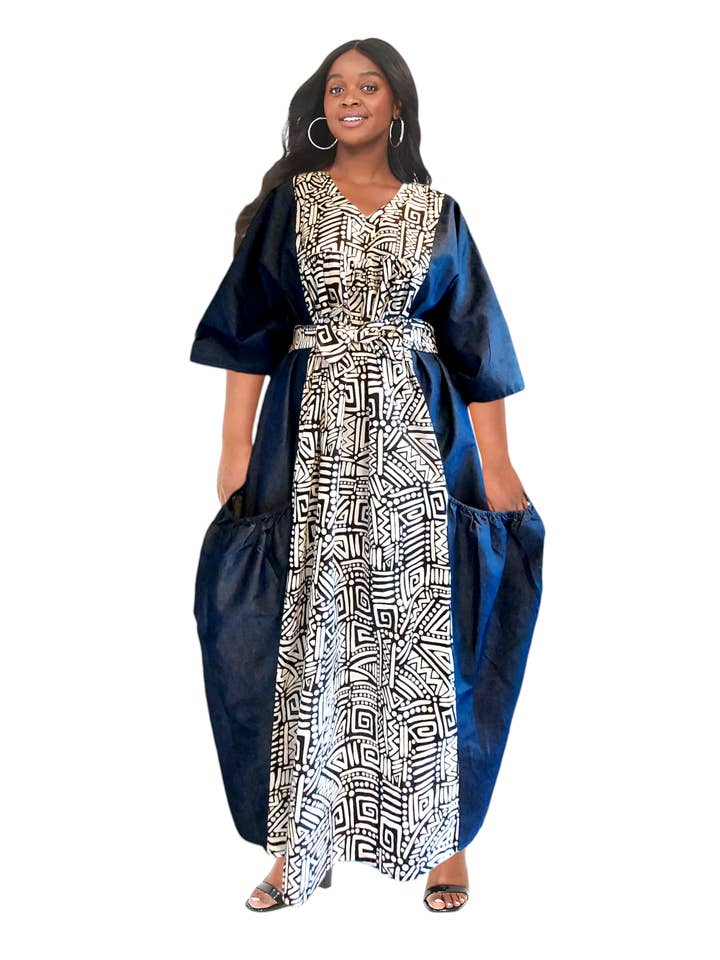 India Batik - Wholesale Kaftan - Women's - Kaftan Bubu Maxi Dress - 7650D5