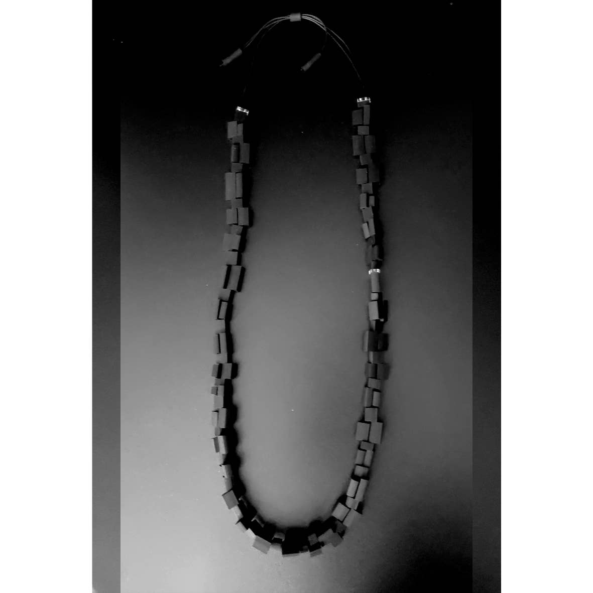 ALEX+SVET - Wholesale Link & Chain Necklace - YALTA BW “structured” long necklace, BLACK&WHITE line6
