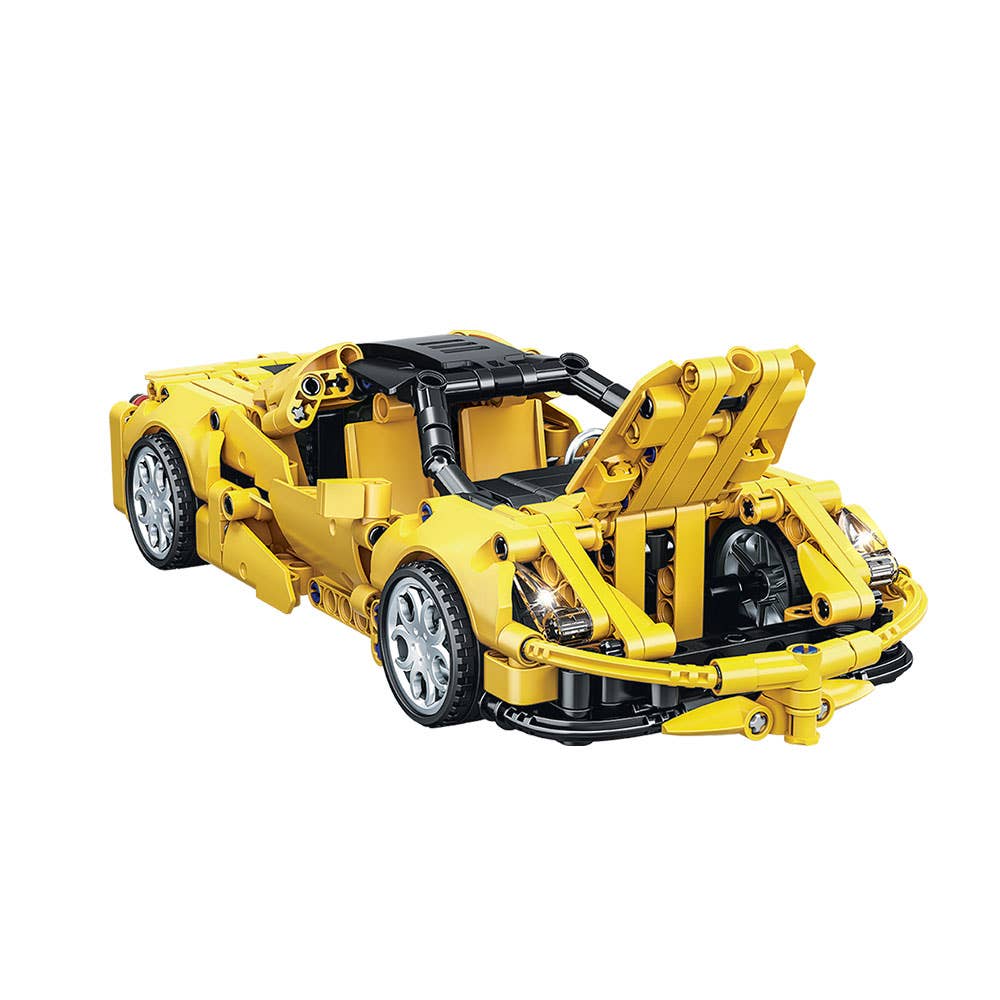 AJ Aguiar - Wholesale Toy Car/Truck - Kids - Technic Racing Car Pullback Yellow 8+ Connections Spins6
