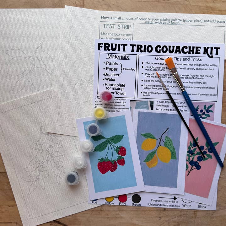 Fruit Trio Gouache Paint Kit for wholesale by Alexandra N Designs