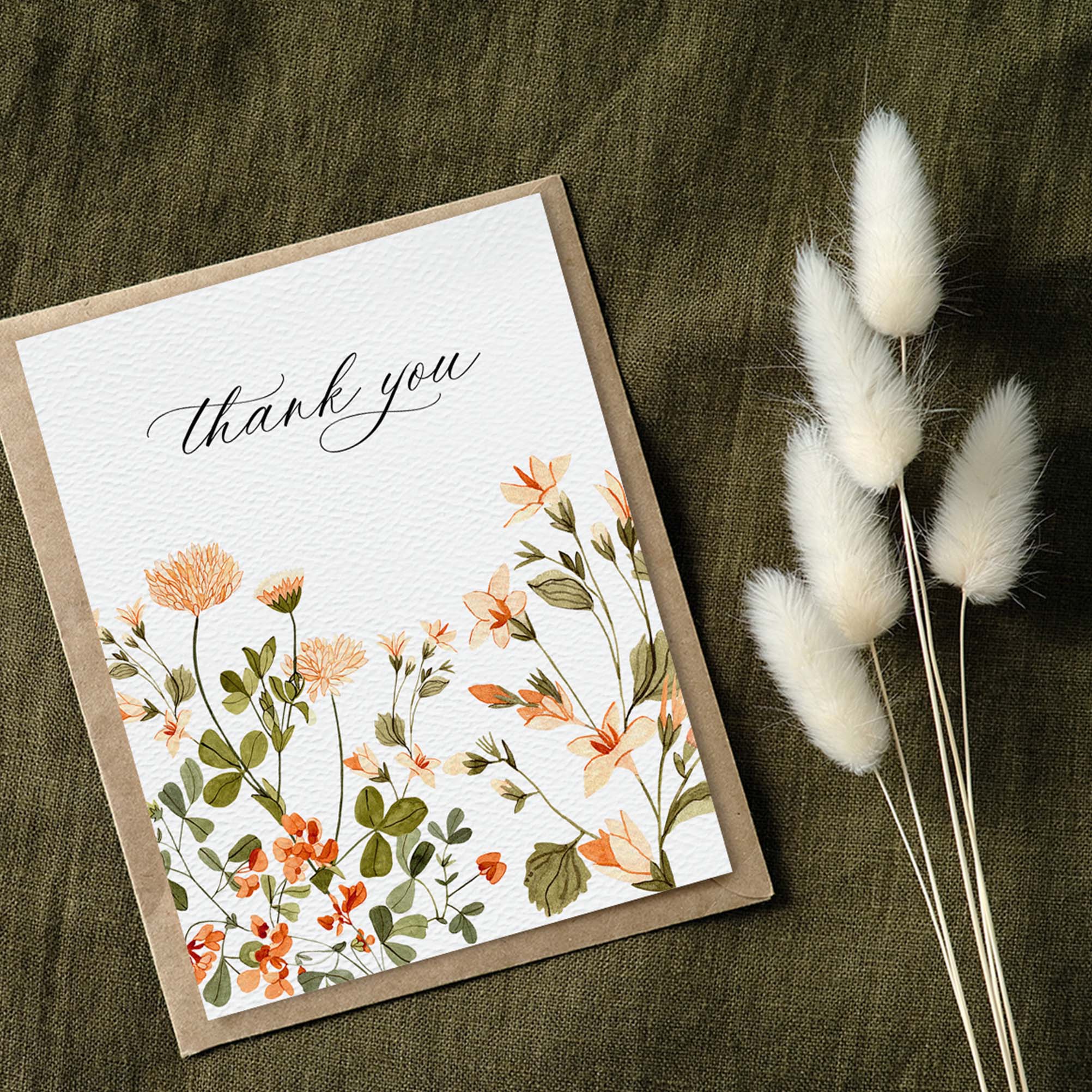 Blue Thistle - Wholesale Thank You Card - Thank You Floral Greeting Card, Plant thanks, Greenery3