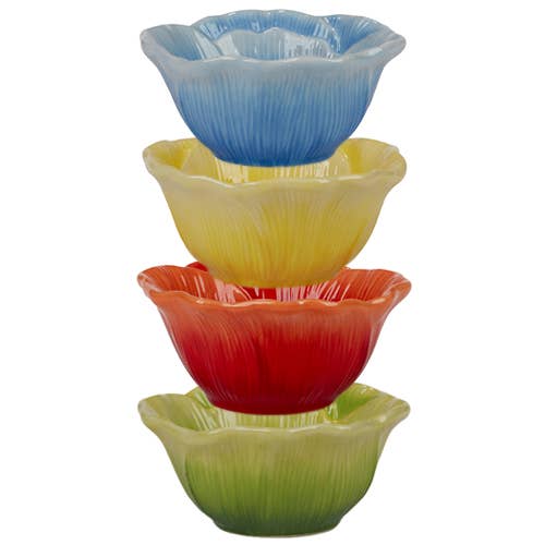 Certified International - Wholesale Bowl - Blossom Set of 4 3-D Floral Ice Cream Bowls1