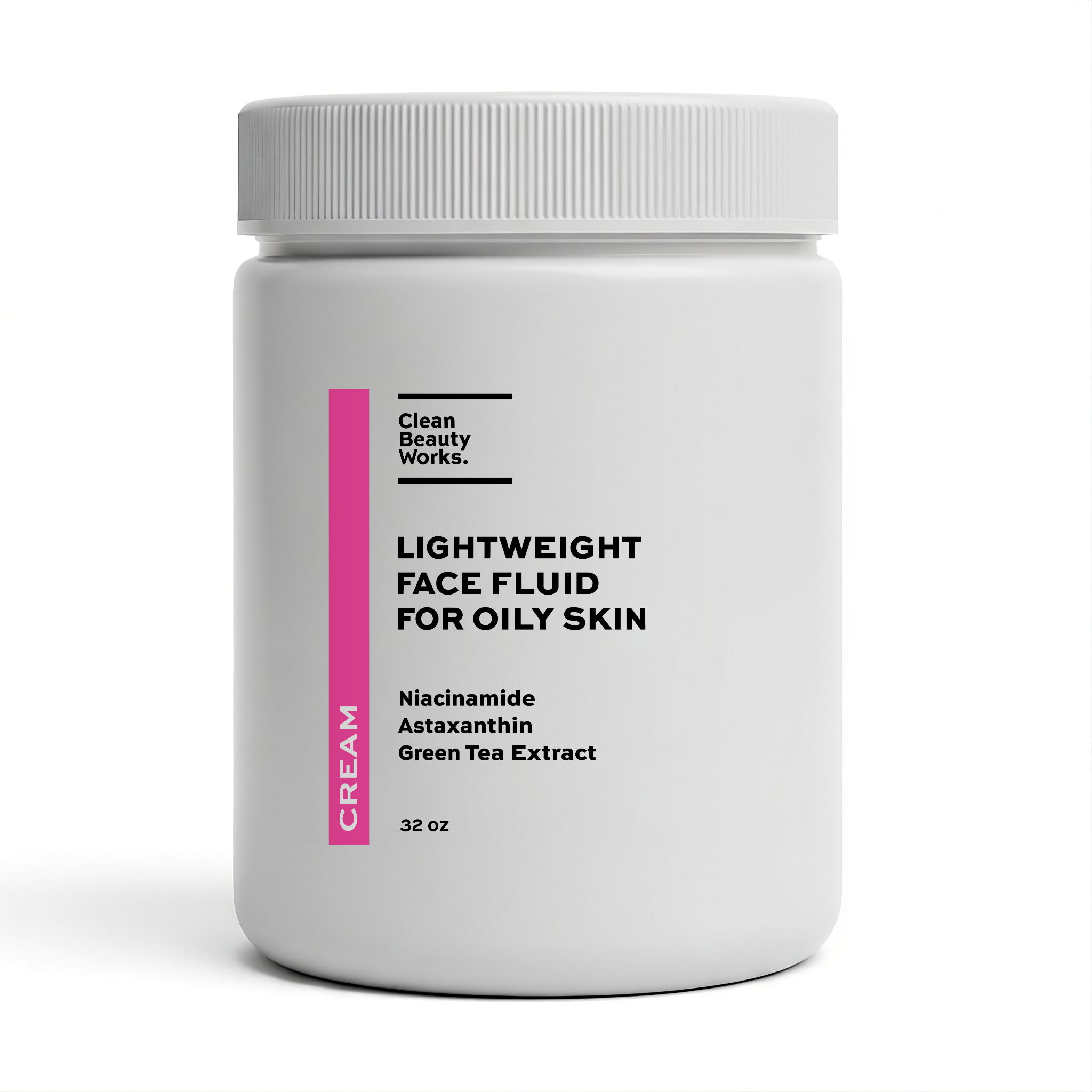 Clean Beauty Works. - Wholesale Facial Moisturizer - Lightweight Face Fluid for Oily Skin, Niacinamide & Hemp Seed Oil1