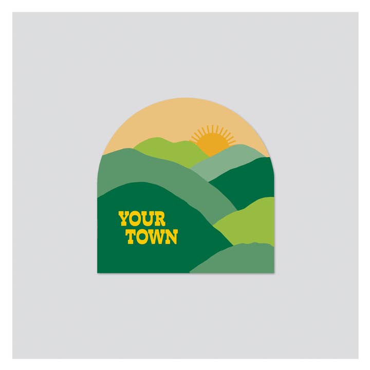 Personlig stad klistermärke - Green Valley View för wholesale av Rock Scissor Paper