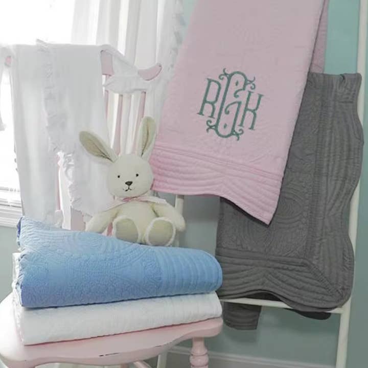 Zsa Zsa & LoLLi Monogram Blanks - Wholesale Quilt - Kids & Baby - Heirloom Quilt - Baby Quilt Blanket Monogram